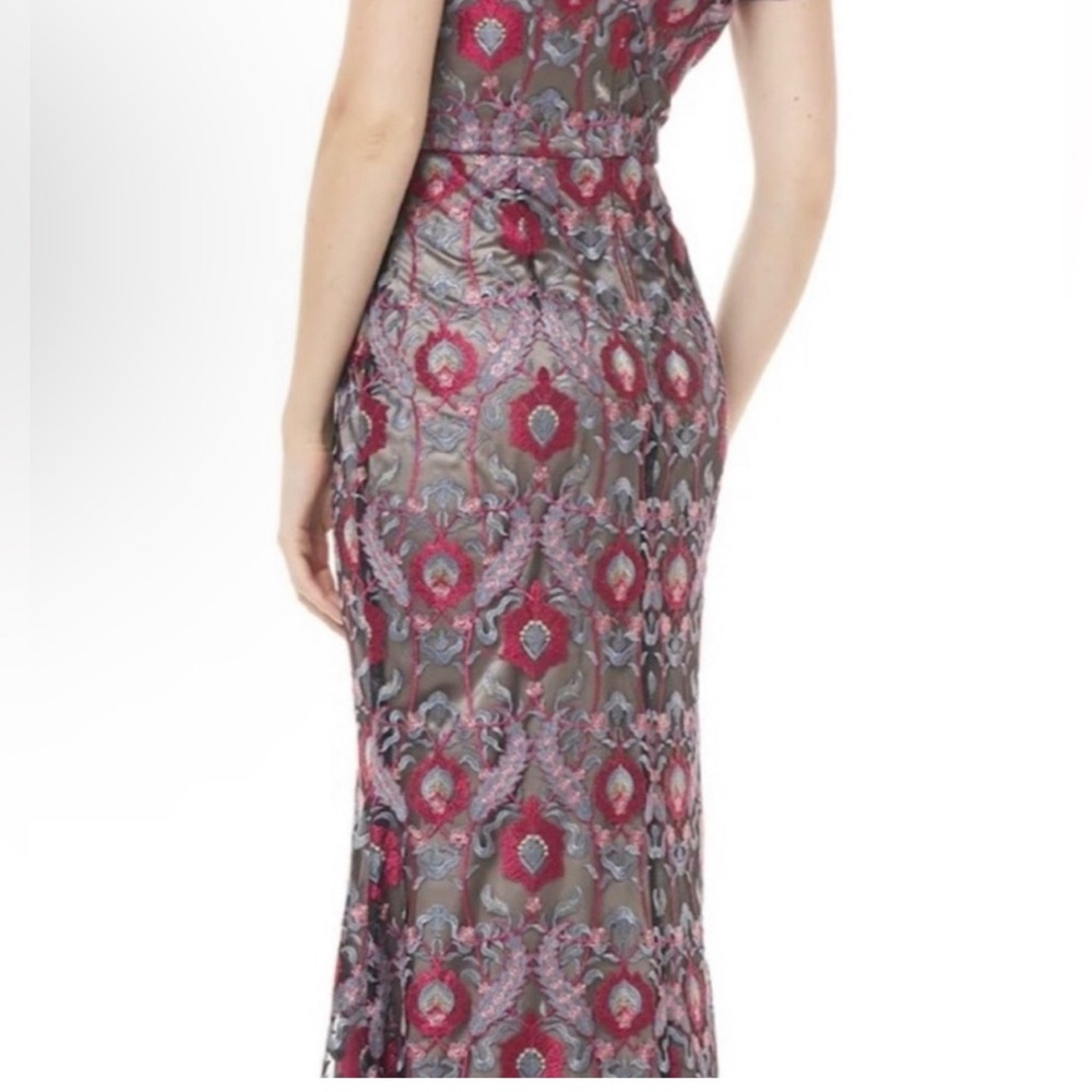 Elegant Purple Patterned Women's Dress - Picture 4 of 10